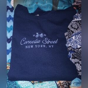 Cornelia Street TS Inspired Sweatshirt LG Navy Blue TLOAS Opalite Onyx Earrings